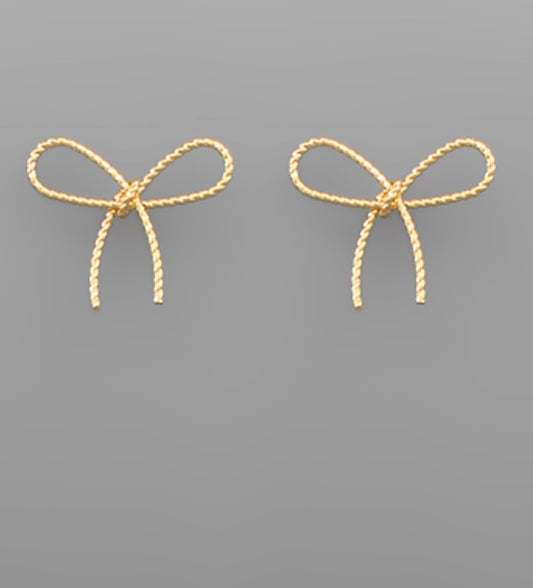 Textured Wire Bow Earrings