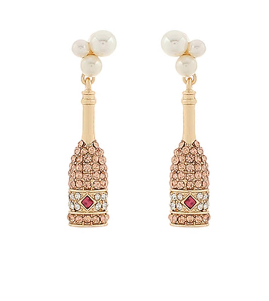 Champagne & Cluster Pearl Dangle Earrings