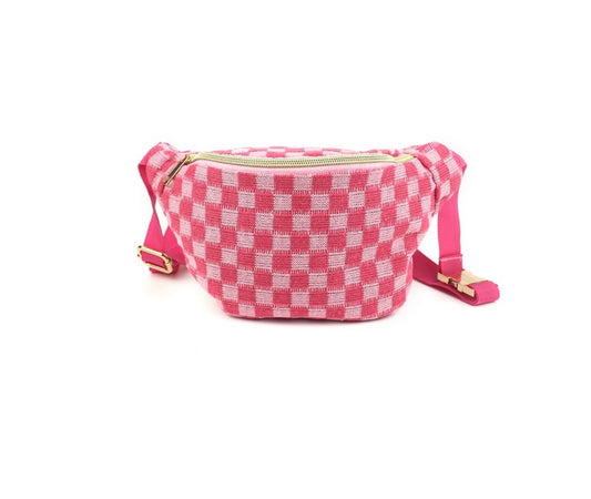Checkered Waist Crossbody Sling Bag