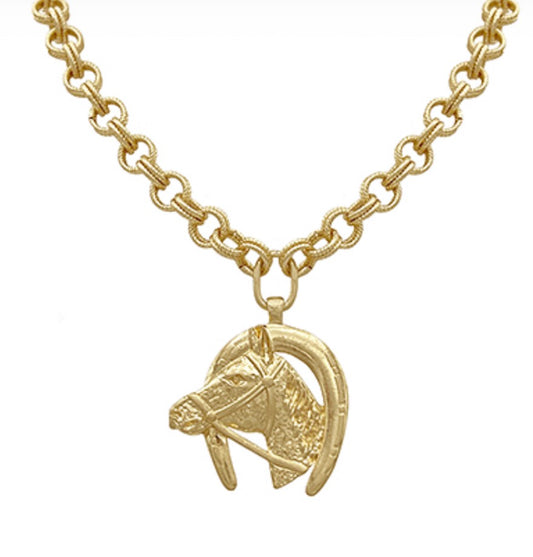 Horse & Horseshoe Necklace