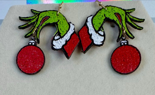 Grinch Hand Earrings
