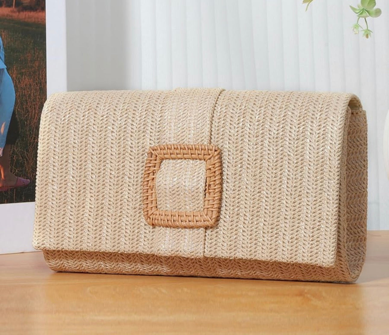 Straw Clutch Purse