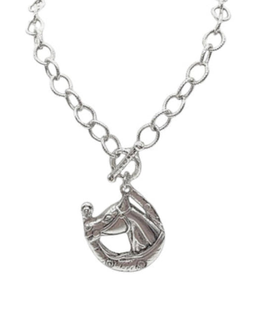 Horse with Horsebit Toggle Necklace