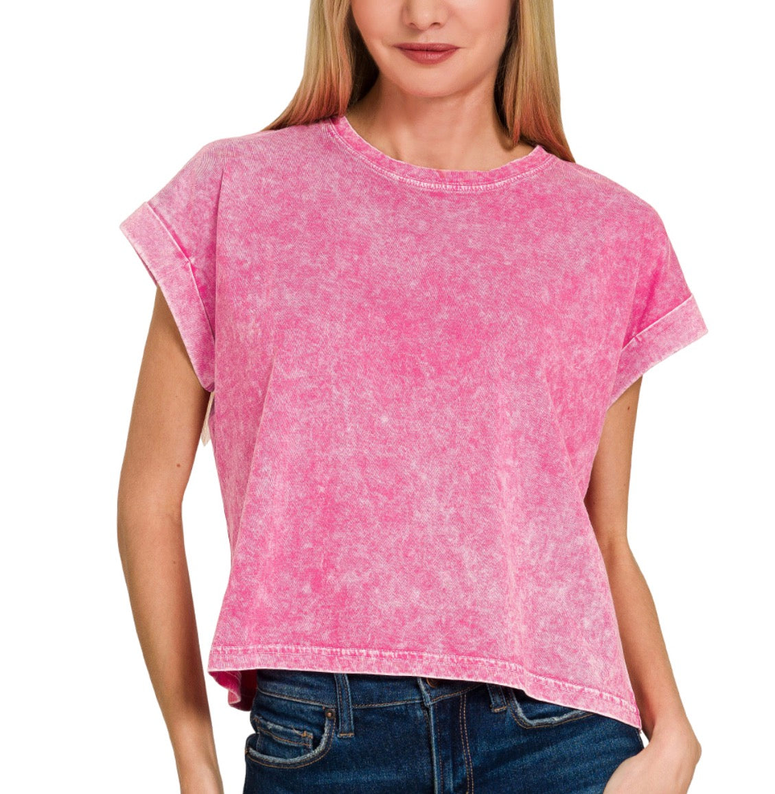 Halo Washed Short Sleeve Top