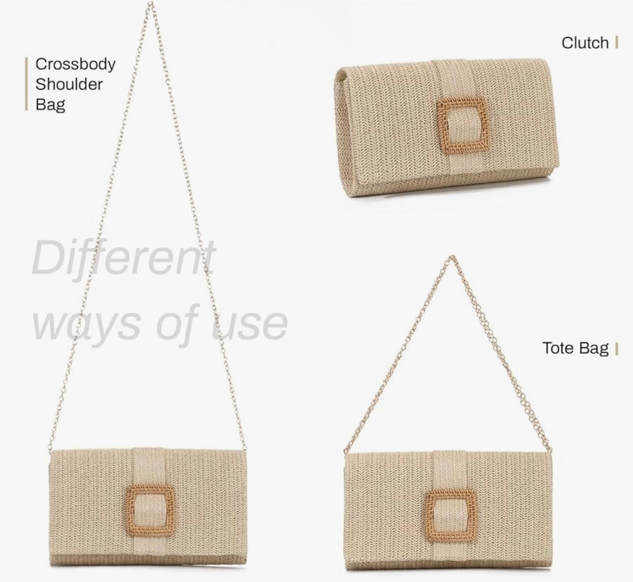 Straw Clutch Purse