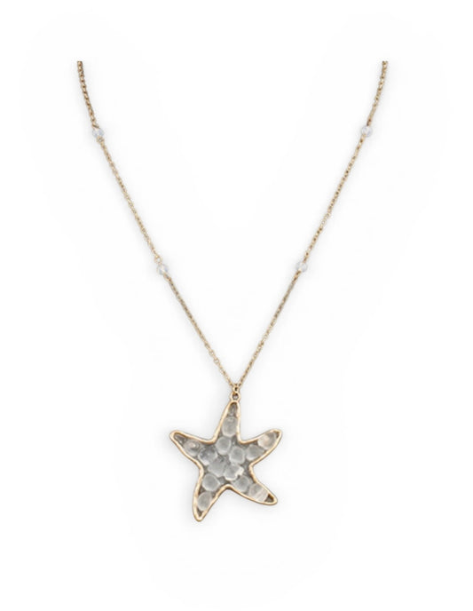 Sea Glass Starfish Necklace