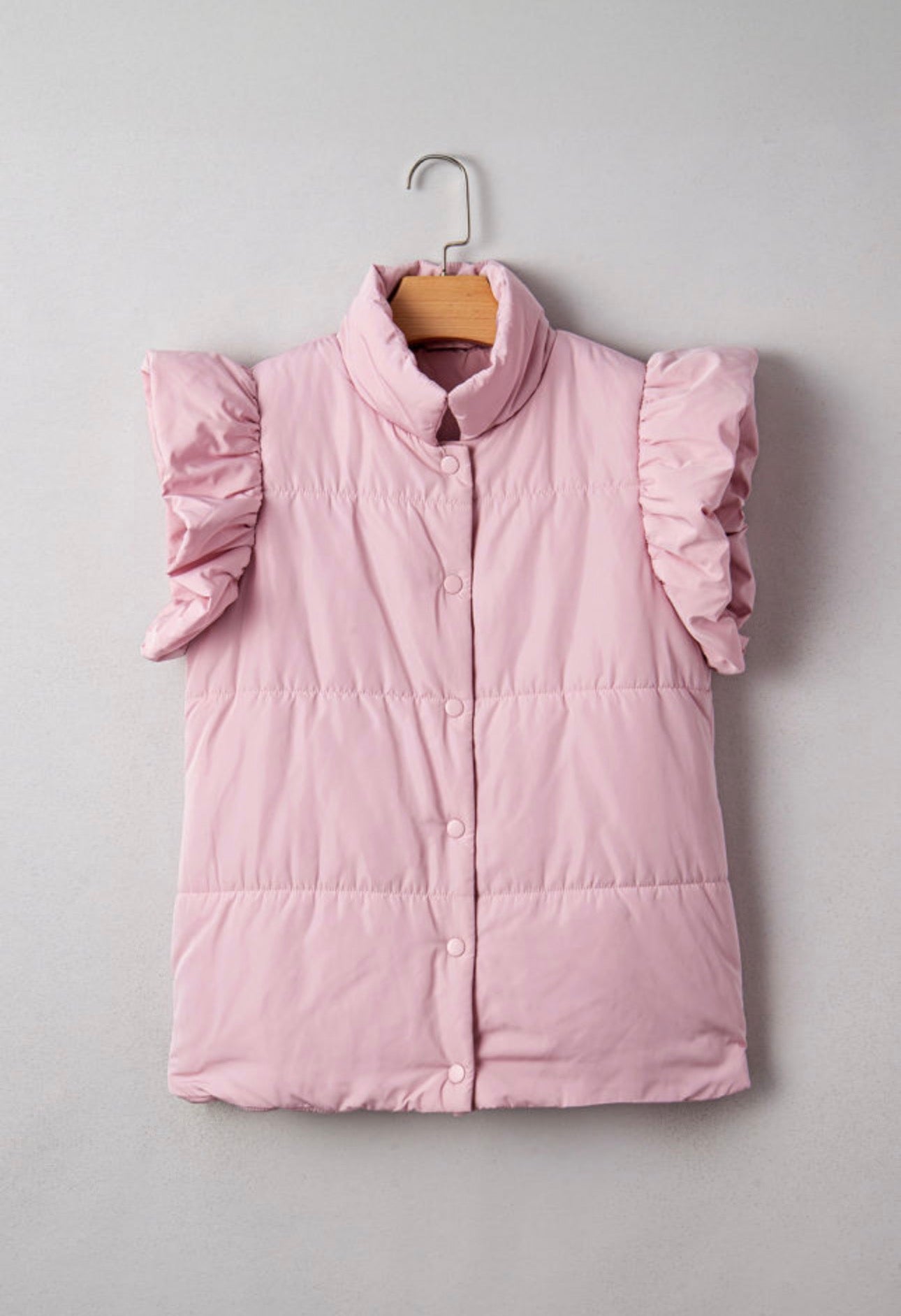 Ruffle Sleeve Puffer Vest