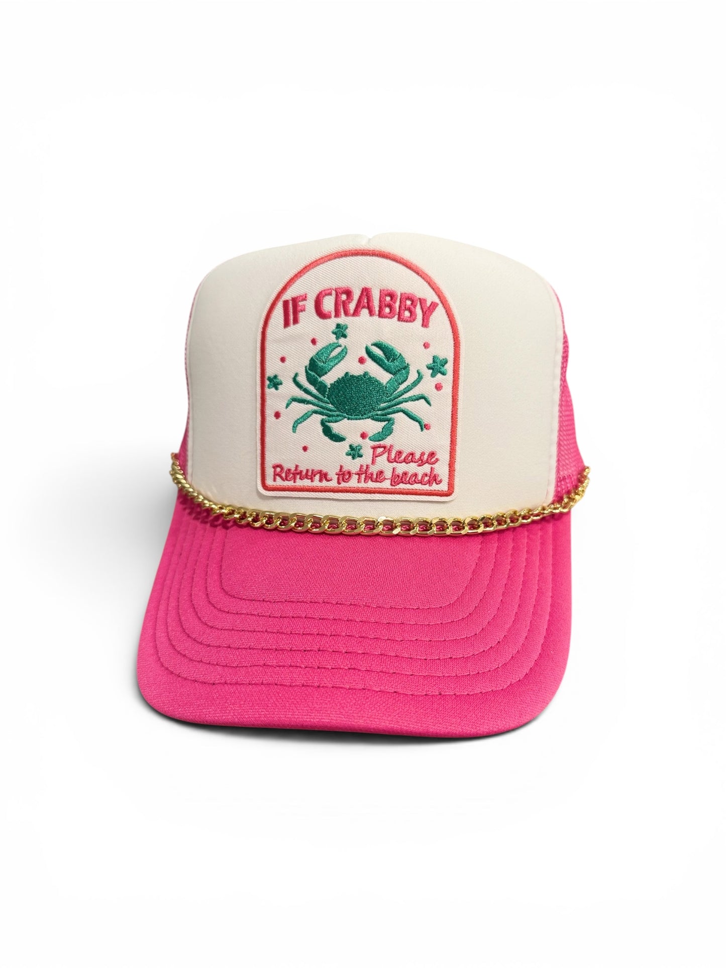 Hot Pink Crabby Trucker Hat