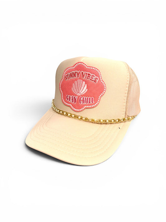 Beige Sunny Vibes Trucker Hat