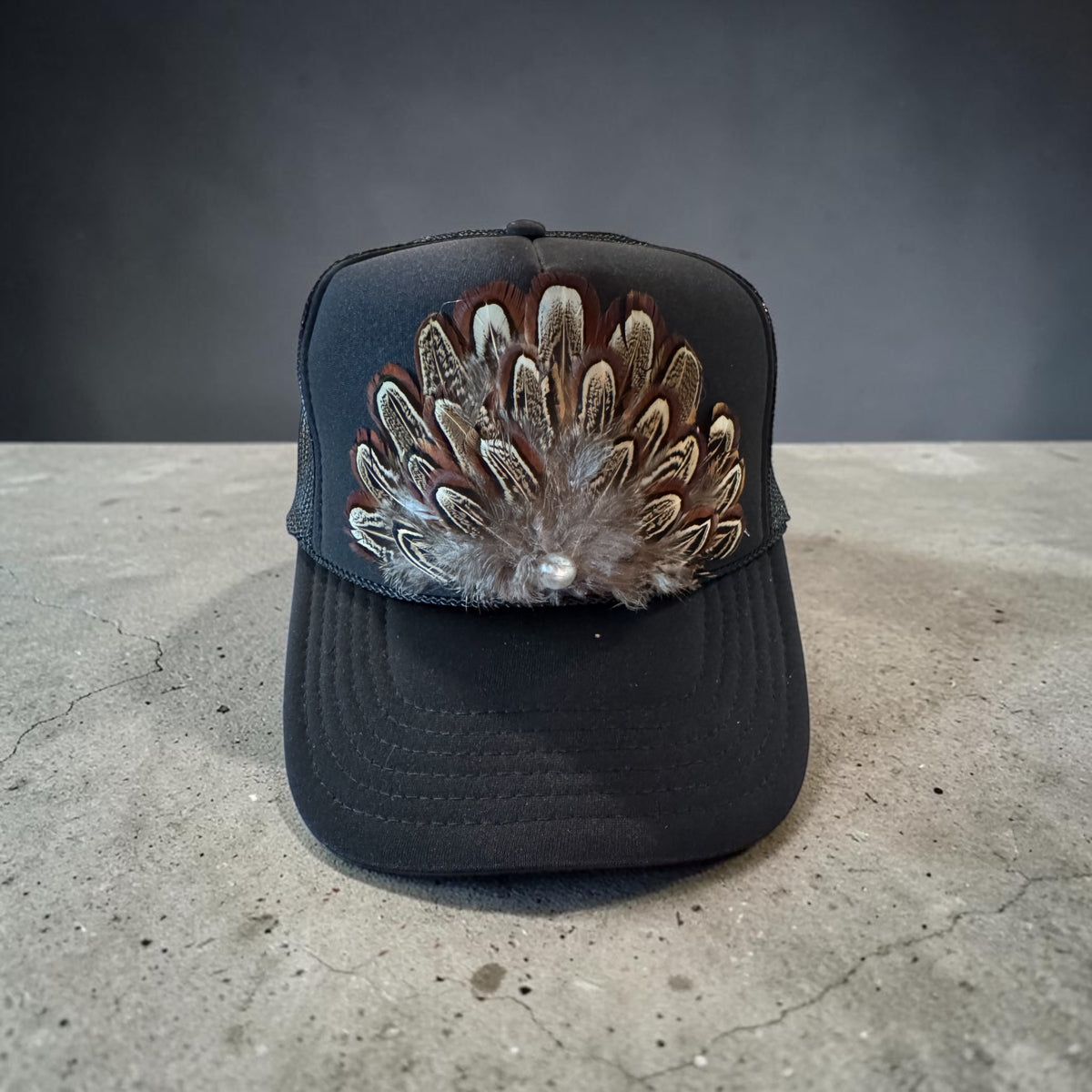 Feather Trucker Hat