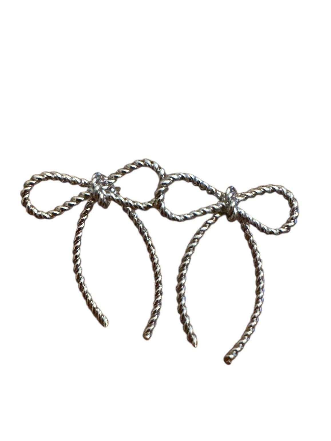 Textured Metal Bow Stud Earrings