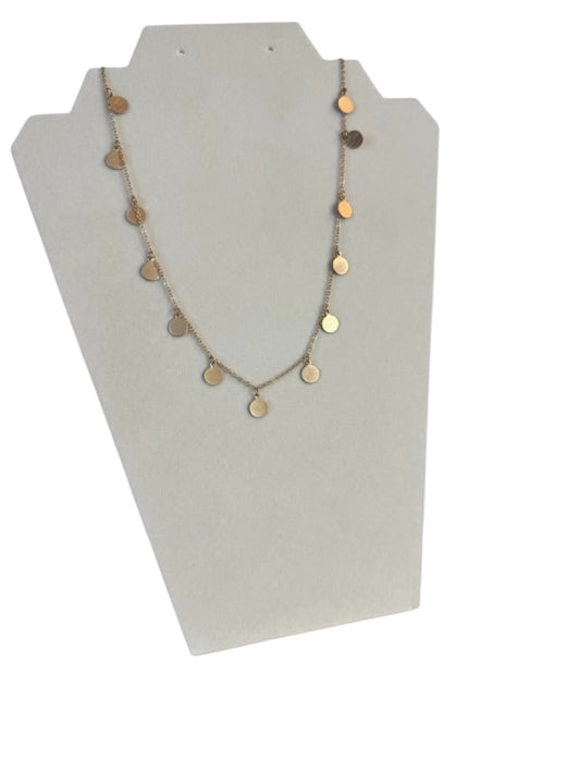 Gold Disk Charm Necklace