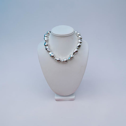 Baroque Pearl Shaped Metal Necklace