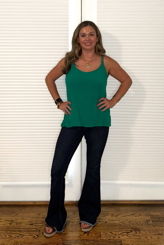 Double Spaghetti Strap V Neck Cami Tank