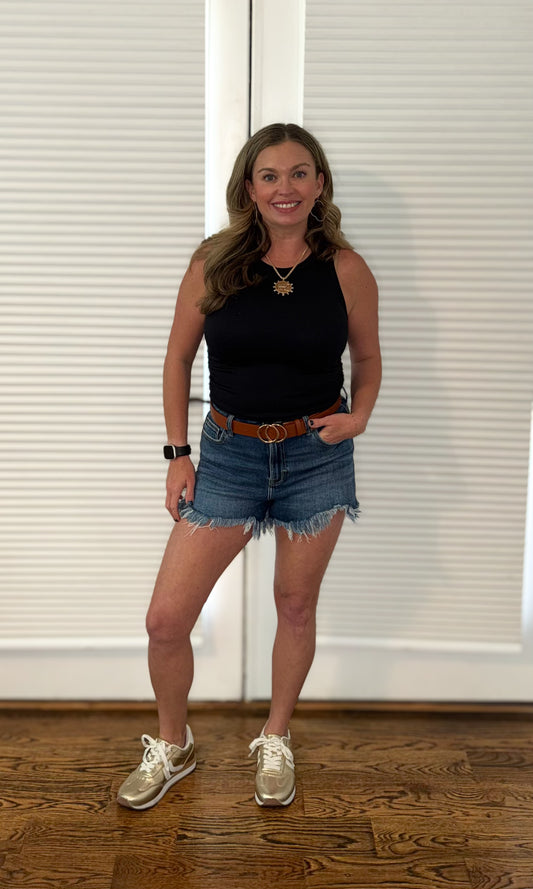 Hidden Cutoff Jean Shorts -    The Shana