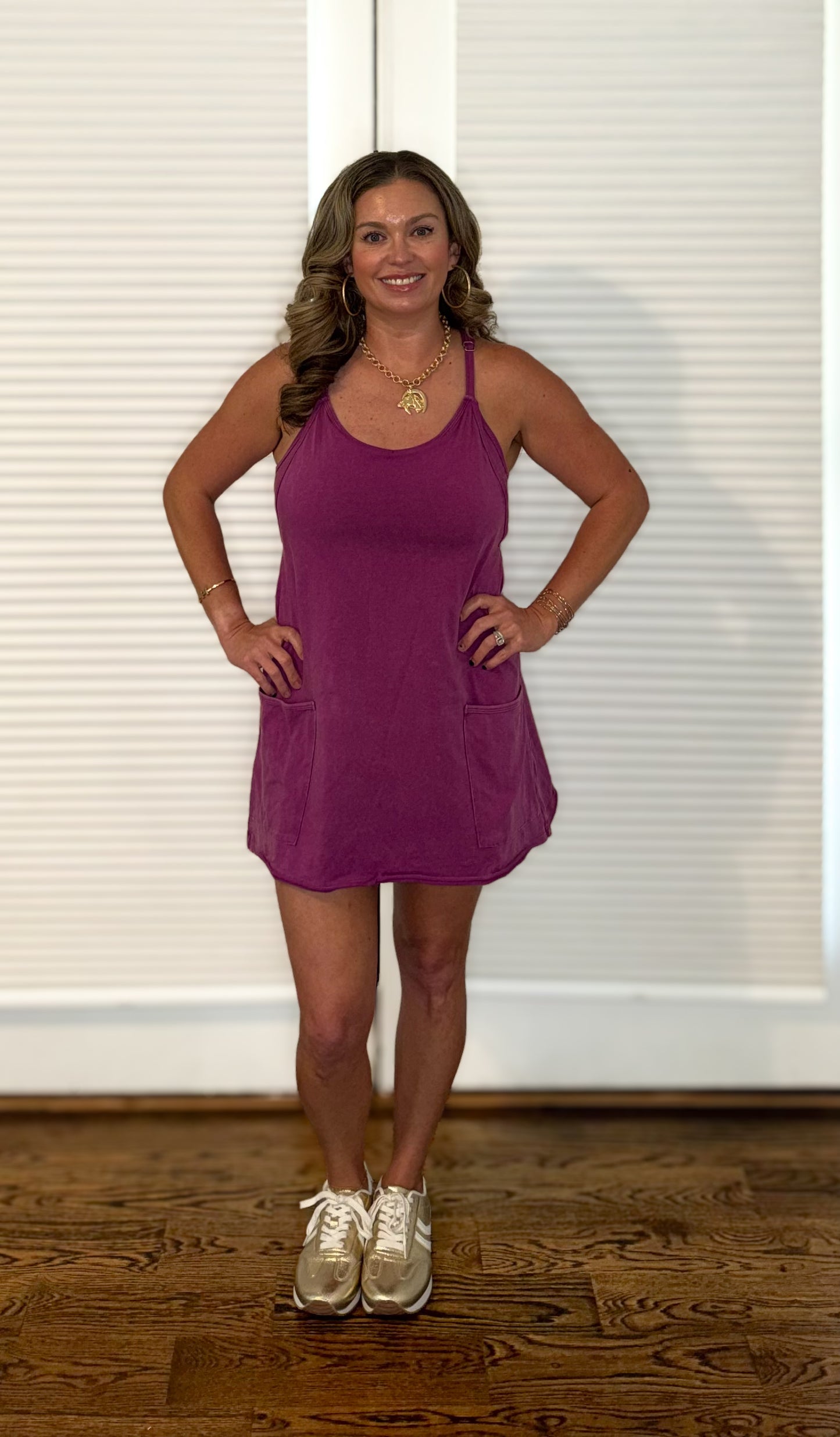 Acid Washed Dress with Built in Romper Liner
